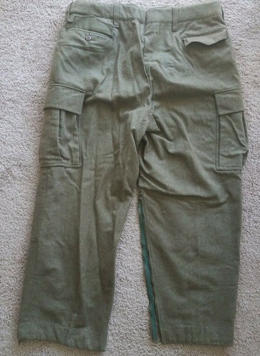 Bawi German Vintage 1960s Military Heavy Duty Cargo Pants Heavy Wool - Picture 2 of 12