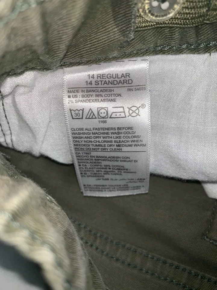 Jeans de karate camuflados azul marino antiguos usados para niñas (talla 14R) Foto 4 de 4