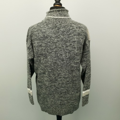Vintage Womens Jumper LARGE Lambswool Abstract RETRO Crazy Angora Blend Sweater - Picture 3 of 7