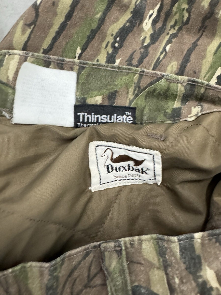 Vintage Duxbak Tree Bark Camouflage Hunting Pants Thinsulate 80s