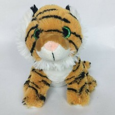 Toys R Us Orange White Striped Tiger Plush Stuffed Animal 2014 7.5"