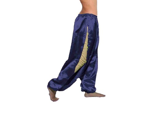 Satin Belly Dance Pantaloons Pant Yoga Pant High Split Harem Aladdin Baggy S18-1 - Picture 27 of 44