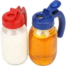 2 Pack Regular Mouth Mason Jar Lids with Handle Airtight & Leak-proof Seal Ea...