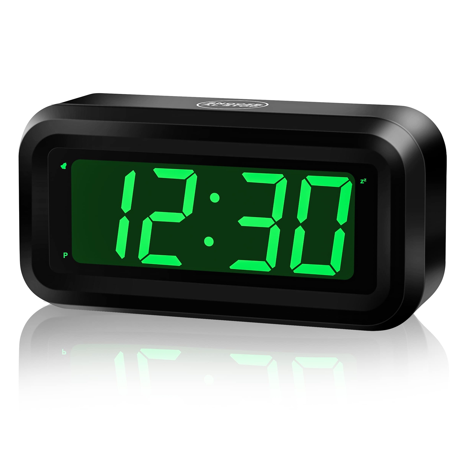 Compact 1.2in Green LED Alarm Clock with Adjustable Brightness-image