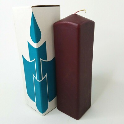 Partylite Raspberry Mulberry Scented Square 3'' x 10'' Pillar Candle K1028 NIB