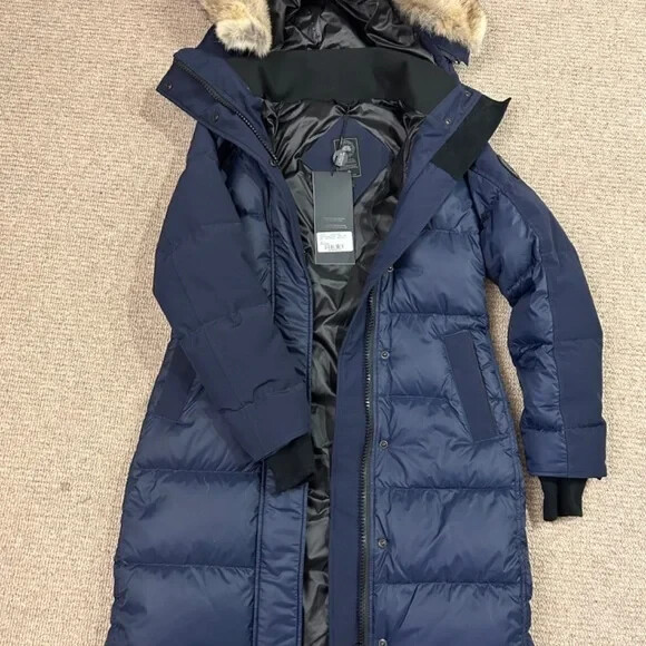 CANADA GOOSE ROWLEY PARKA COAT WOMEN'S BLACK LABEL SIZE S ATLANTIC NAVY