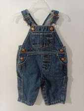 Vintage Classic Baby Gap Infant Boy's Size 3-6 Months Blue Denim Cotton Overalls