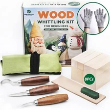Beginner Wood Carving Kit Ergonomic Whittling Knives With Basswood Blocks