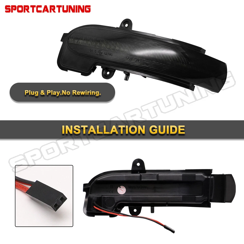 Dynamic Smoke LED Side Mirror Signal Lights For 00-07 Mercedes C-Class W203 S203 - Image 4 of 4