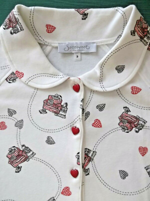 Pigiama donna camicia notte romantica in puro caldo cotone Mis