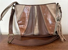 The SAK Silverlake Leather Boho Crossbody Handbag Purse Brown ~ orig $159 ~ EXC