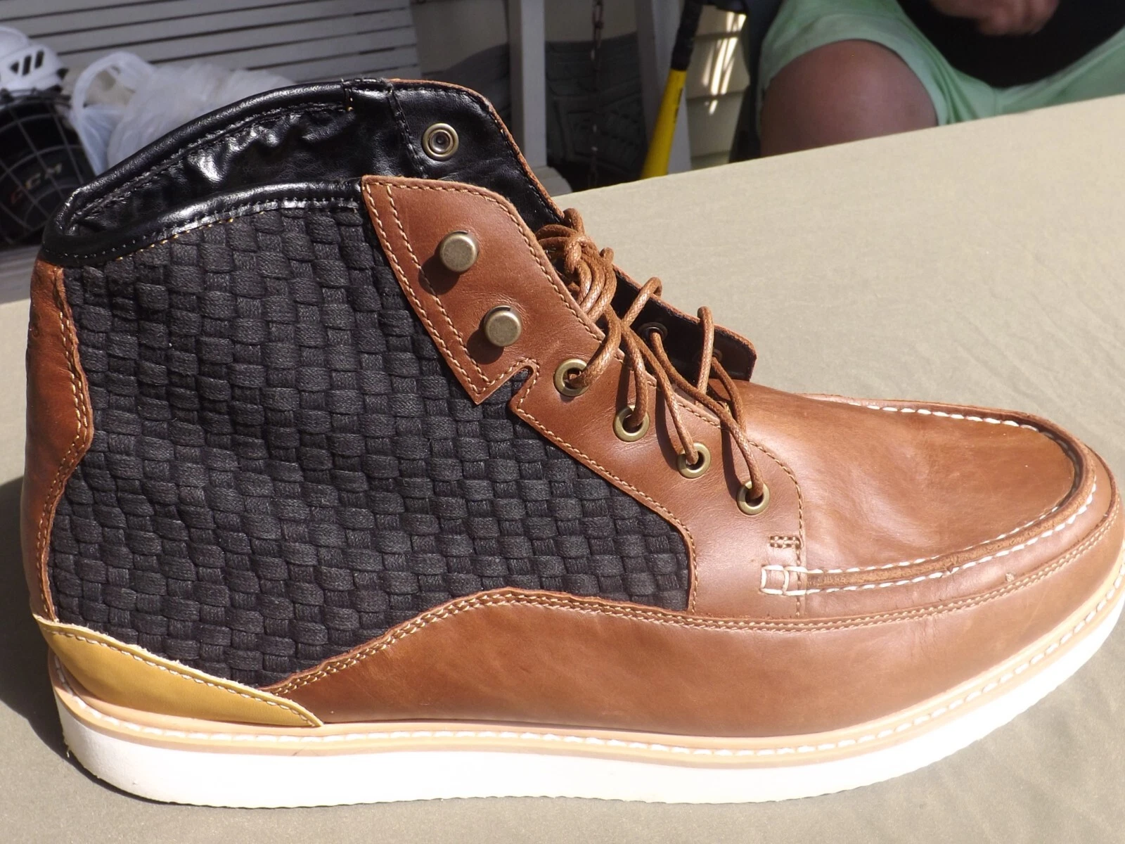 Stivali Timberland Newmarket nuovi senza etichette pelle marrone nero chukka caviglia uomo 14w