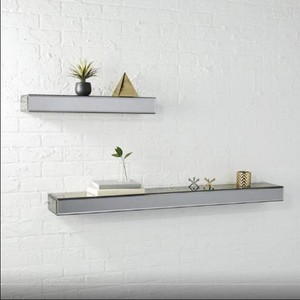 Mirrored Furniture Gl Unit Floating Shelves Wall Shelf Storage Image Is Loading Mirrored Furniture Gl Unit Floating Shelves Wall Shelf