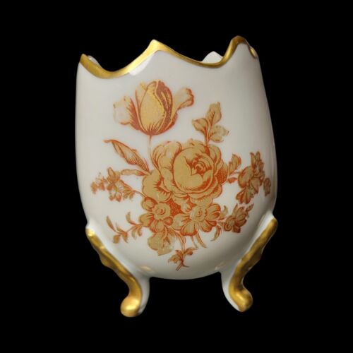 Vintage Limoges France Gilded Gold Pedestal Egg Cup - Afbeelding 1 van 4