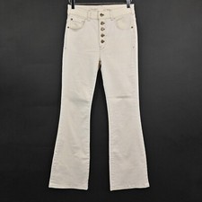 ANTHROPOLOGIE Jeans Womens Size 27 Pilcro The Icon Flare High Rise Ivory Denim