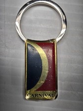 Carnival Cruise Ship Metal Souvenir Keychain Red Blue Key Chain in Box