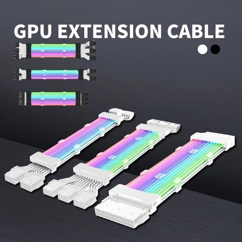 Extension RGB Cable GPU Extension Cable PSU PC Cables PCIe Cable for PC Case