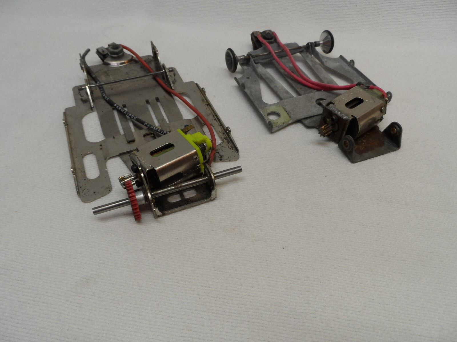 Vintage 1/24 2 Parma Slot Car Chassis w/Motors Parts eBay
