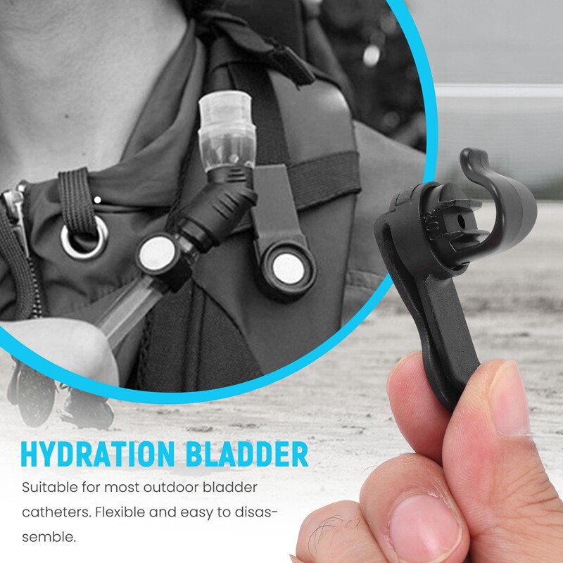 3X(5Pack Hydration Bladder Hose Holder Water Bag Tube Clip