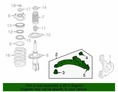 Подлинный нижний рычаг управления GM 1997-2016 Chevrolet Pontiac Oldsmobile LS 22947665 - Изображение 2 из 2