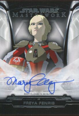 Star Wars Masterwork 2019 Autogrammkarte Mary Elizabeth McGlynn als Freya Fenris