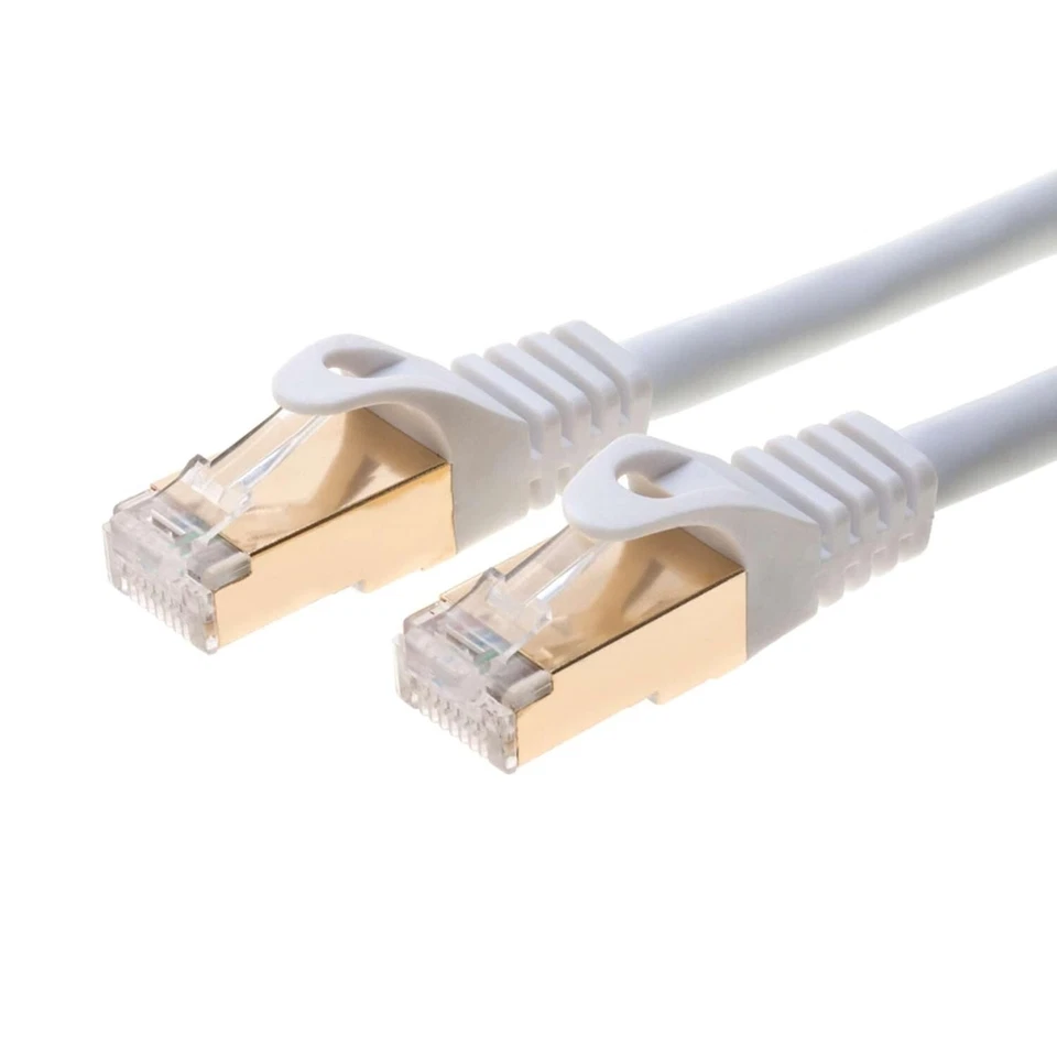 CAT7 U/FTP PATCH CORD Cable GOLD PLATED 6FT-200FT White Multi Pack LOT - Image 4 of 4