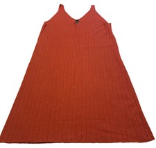 SACRED THREADS Brick Red V Neck Sleeveless Sweater Dress One Size