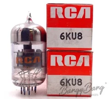 2 RCA 6KU8/10KU8 Twin Diode Pentode Frame Grid TV Audio Vacuum Tube Valve- Bangy