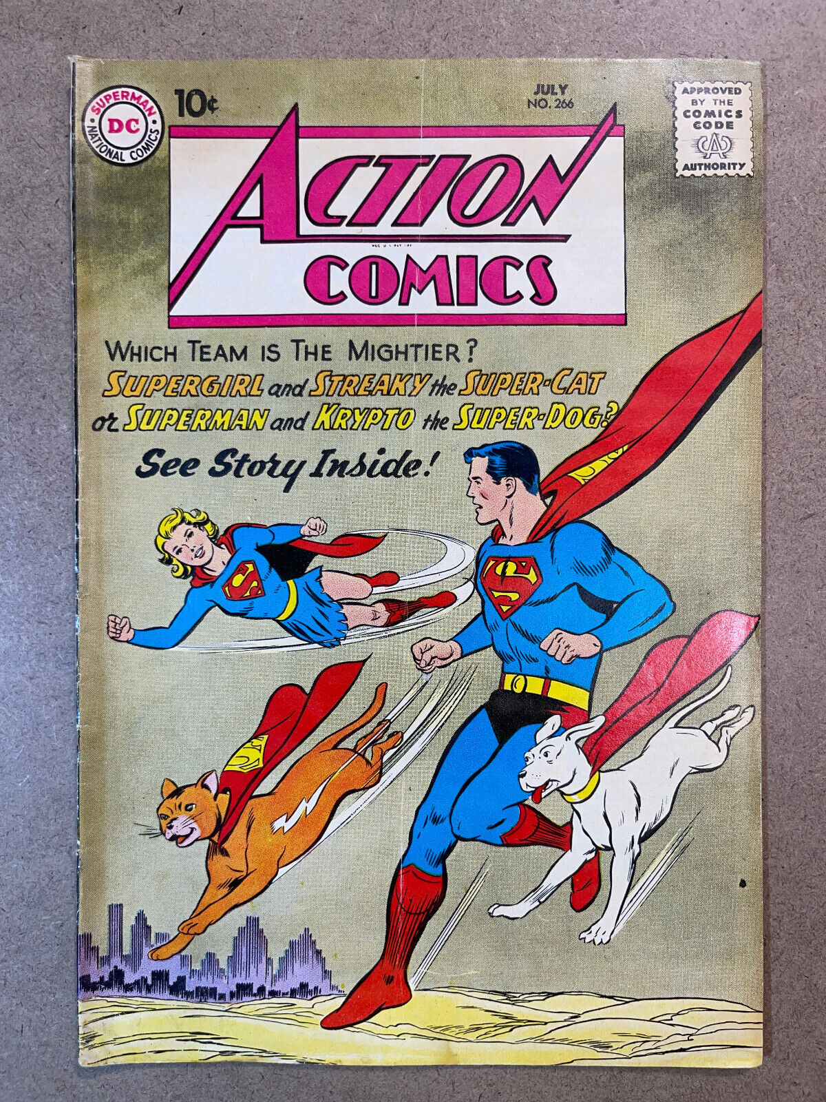 Action Comics #266 [1960] Supergirl Streaky Krypto Cover! VG+ 4.5