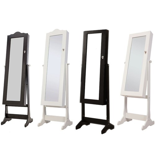 Nishano Jewellery Cabinet Mirror Floor Free Standing Bedroom Storage Organiser