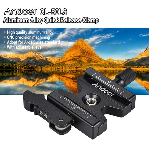 Quick Release CL-50LS Clamp 1/4" 3/8" Adapter For Arca Swiss Plate Tripod M2G0 - Picture 2 of 11