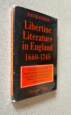 FOXON -- Libertine Literature England 1660 - 1745 (University 1965) -- Erotica
