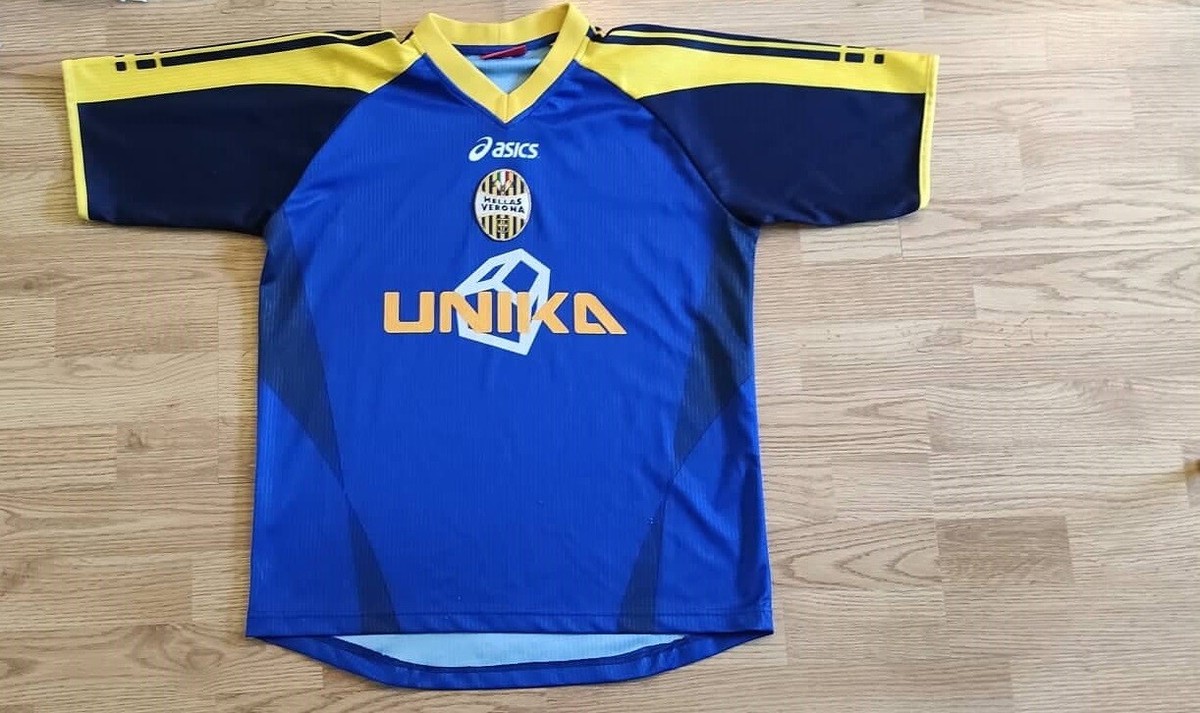 サッカーユニフォーム Verona W OFFICIAL HELLAS VERONA ASICS 2006-07 Home Football Shirt