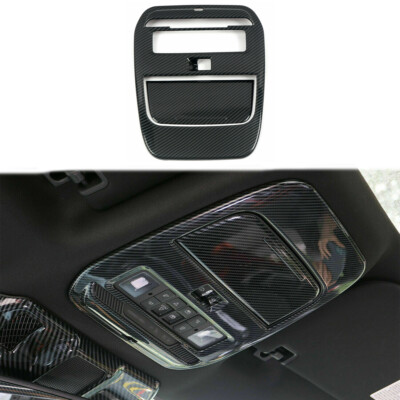 Car Front Reading Light Panel Trim Cover Bezels For Ford F150 2021+ Carbon Fiber