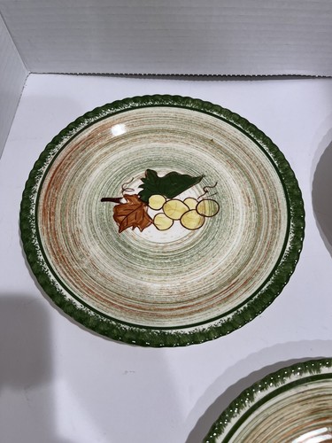 Vtge Set of 7 Blue Ridge Pottery County Fair Salad Plates 8 1/4" Fruit Piecrust - Picture 9 of 13