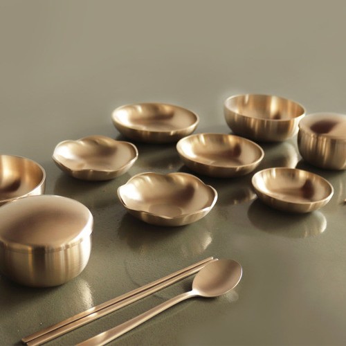 Notdam-Korean-Handmade-Brassware-Yugi-Traditional-5-side-Meal-15P-Ver-2-Hallyu