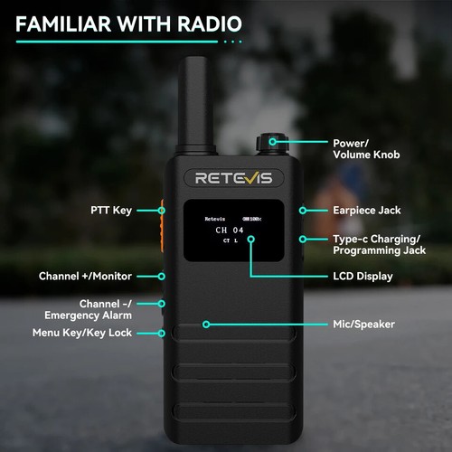 Walkie Talkie with LCD Screen Portable Ultra-thin Walkie-talkie Two Way Radio - Zdjęcie 24 z 32