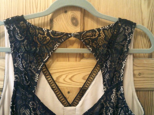 Ladies "NEXT" Black lace, sleeveless, midi, fitted dress (size 16) - Picture 6 of 8