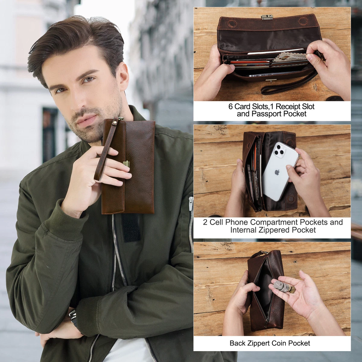 Wallet clutch with smartphone holder sale
