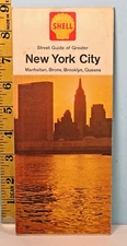 1962 Shell Gas & Oil State Road Map: NEW YORK CITY - H.M. Gousha Litho