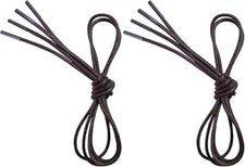 2 Pairs Waxed Round Dress Shoe Laces for Mens Dress 27.6" 70cm 03 Brown