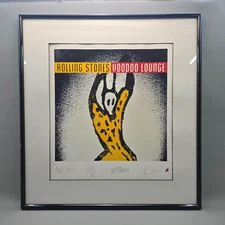 VTG Rolling Stones Voodoo Lounge Signed Limited Edition Lithograph Print Framed