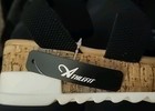 Athletefit Wedge Sandals Elastic Strap Cork Platform Women’s Size 7.5 Black New — photo 3
