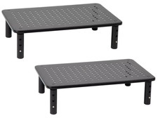 2 Mind Reader Adjustable Height Ventilated Metal Platform Monitor Stands Riser