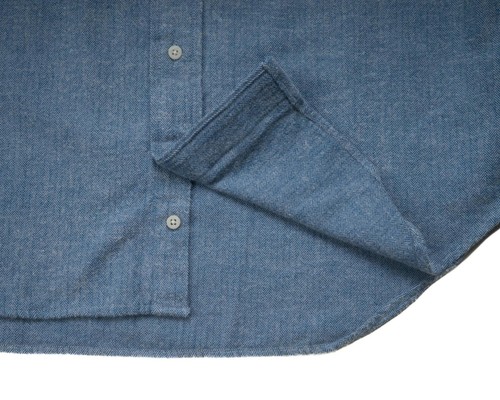 Gitman Vintage $250 NWT Blue Herringbone Flannel Soft 100% Cotton Shirt L - Picture 3 of 6