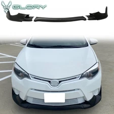 Fits 14-16 Toyota Corolla Base L LE Sport Style Front Bumper Lip Spoiler PU 3PCS