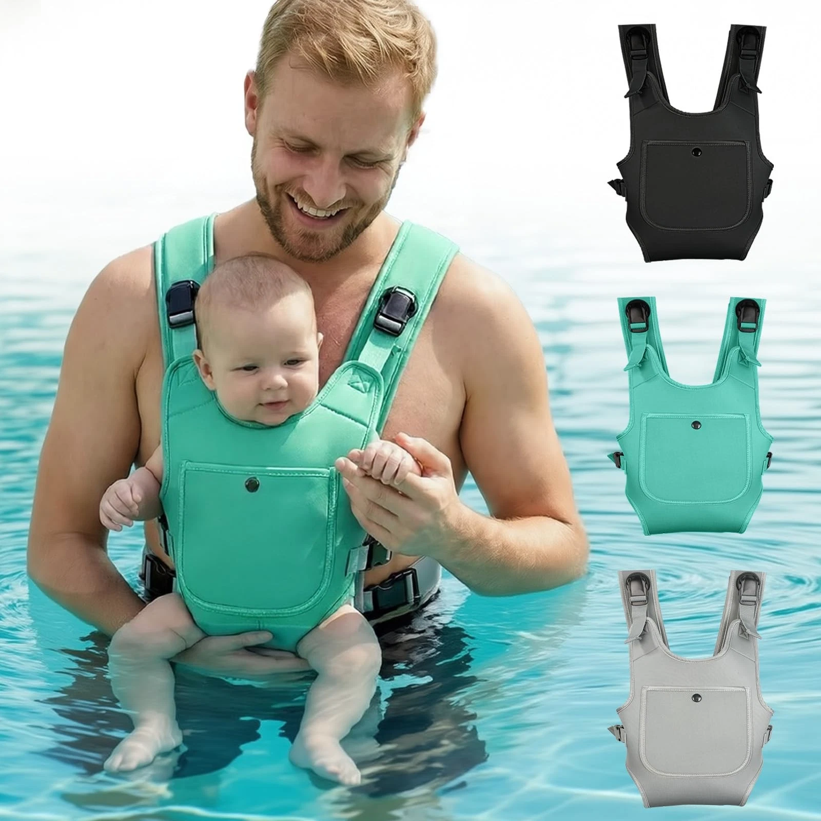Neoprene Water Baby Carrier Newborn to Toddler, Ergonomic Waterproof Infant C...