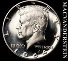 1964 Silver Kennedy Half Dollar - Choice Gem Proof  Lustrous  #L6789