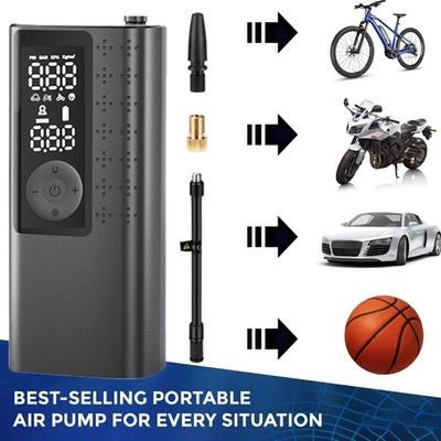 150 PSI Air Compressor Tire Inflator Fits Car Moto Bike Tires Air Pump Cordless