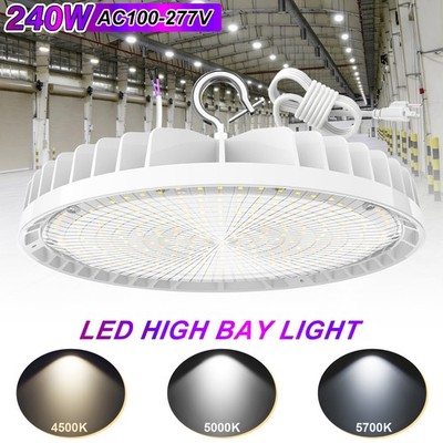 240 Watt UFO LED High Bay Lights 4500K/5000K/5700K Adjustable Warehouse Lighting